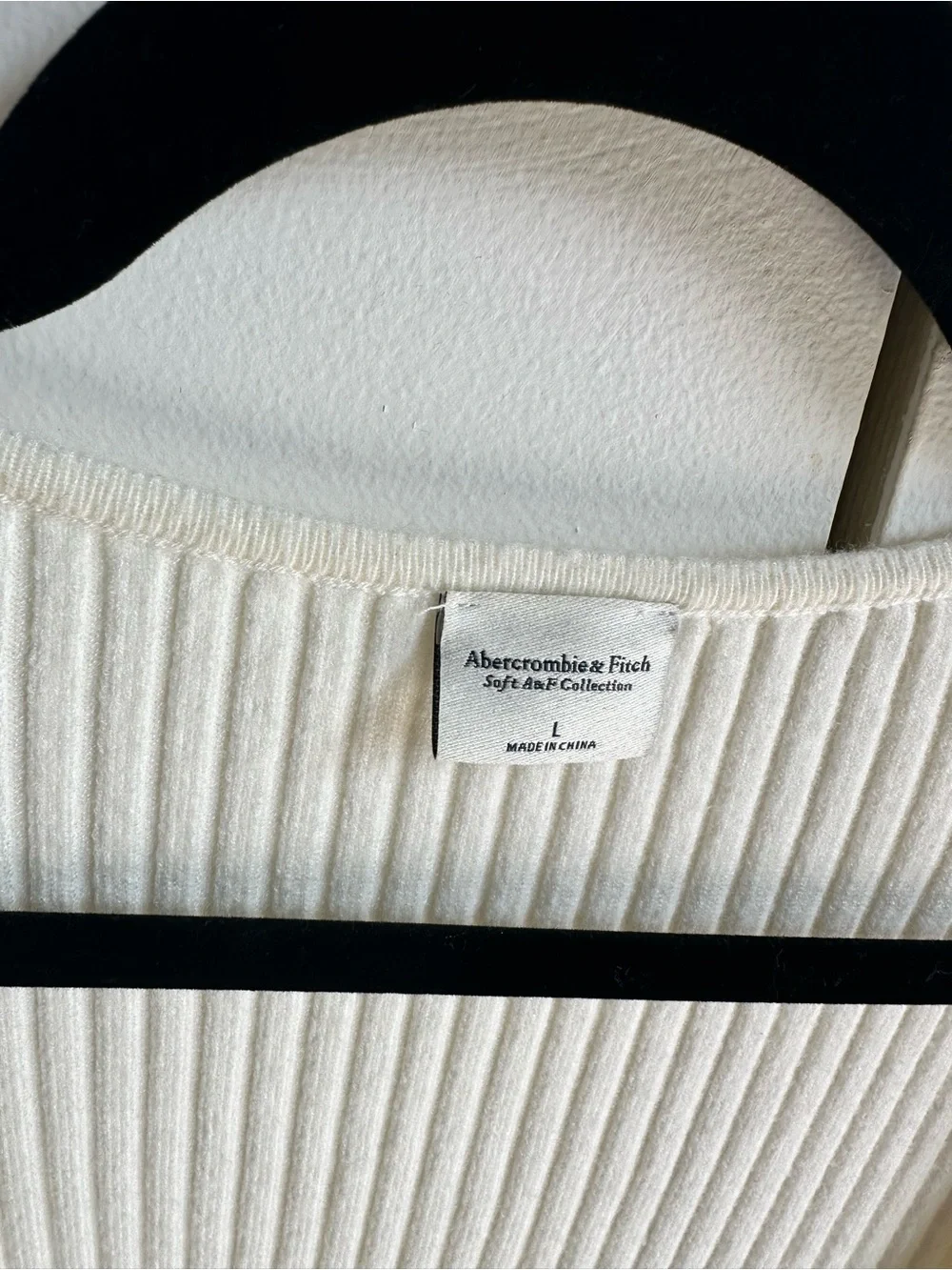 Abercrombie Cream Ribbed Wrap Sweater